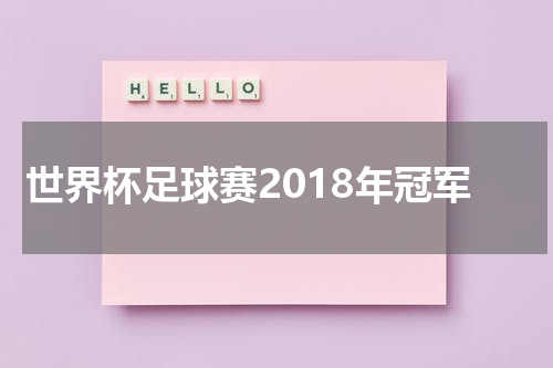世界杯足球赛2018年冠军