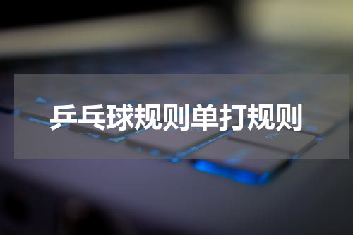 乒乓球规则单打规则