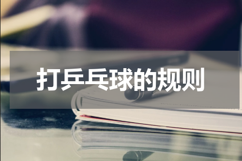 打乒乓球的规则