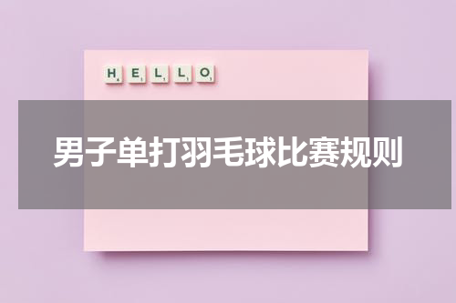 男子单打羽毛球比赛规则