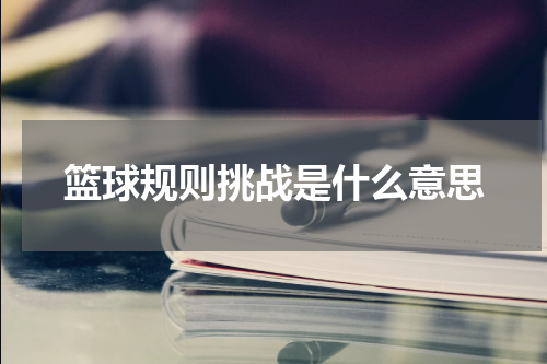 篮球规则挑战是什么意思