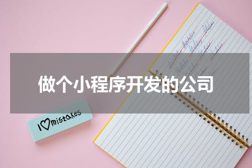 做个小程序开发的公司