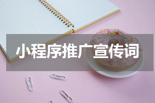 小程序推广宣传词
