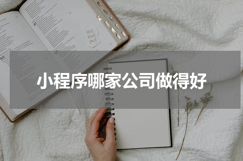 小程序哪家公司做得好