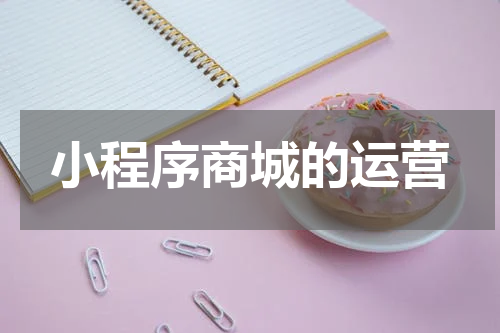 小程序商城的运营