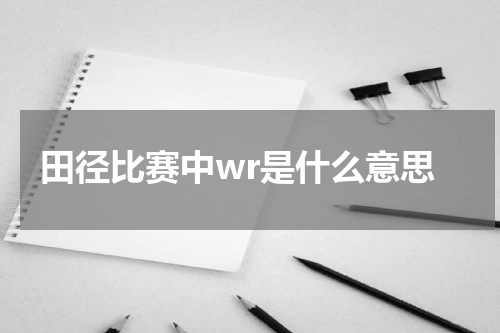 田径比赛中wr是什么意思