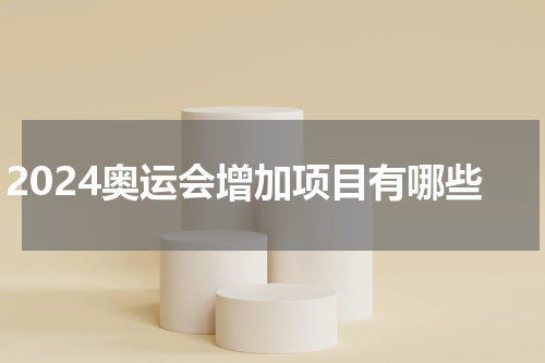 2024奥运会增加项目有哪些