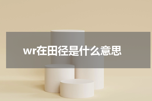 wr在田径是什么意思