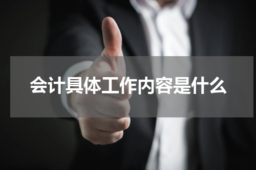 会计具体工作内容是什么