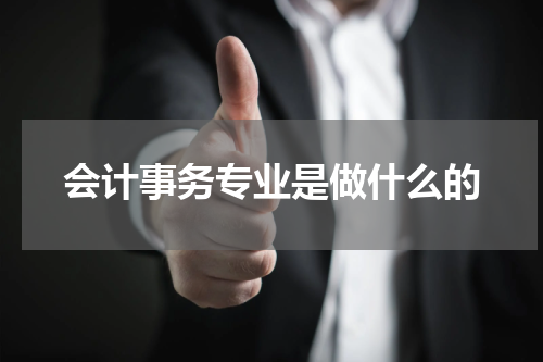 会计事务专业是做什么的