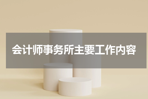 会计师事务所主要工作内容
