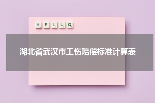 湖北省武汉市工伤赔偿标准计算表