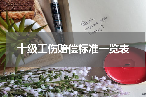 十级工伤赔偿标准一览表
