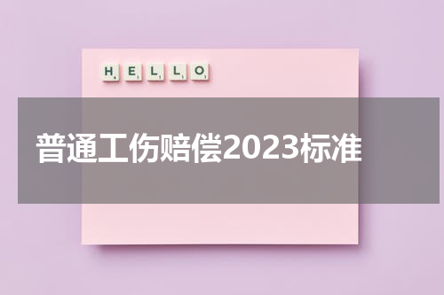 普通工伤赔偿2023标准