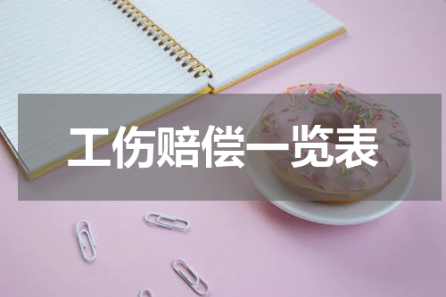 工伤赔偿一览表