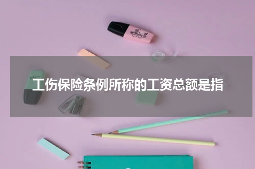 工伤保险条例所称的工资总额是指