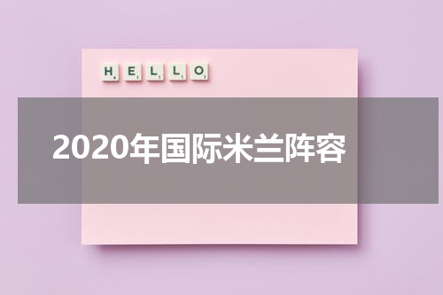 2020年国际米兰阵容