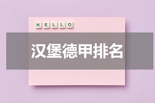 汉堡德甲排名