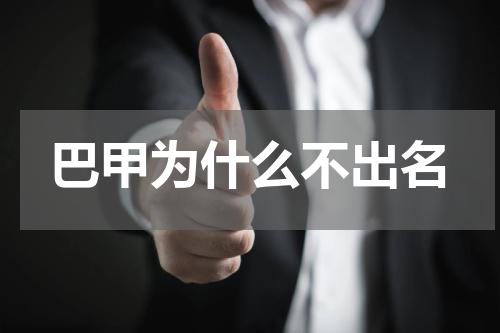 巴甲为什么不出名