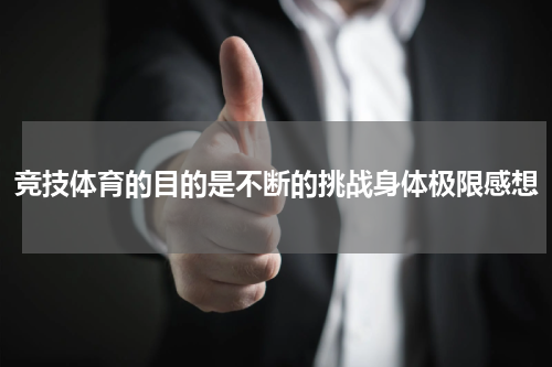 竞技体育的目的是不断的挑战身体极限感想