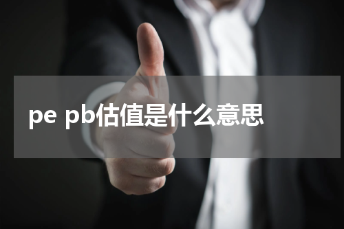 pe pb估值是什么意思