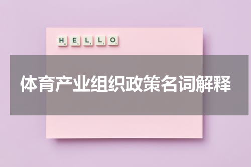 体育产业组织政策名词解释