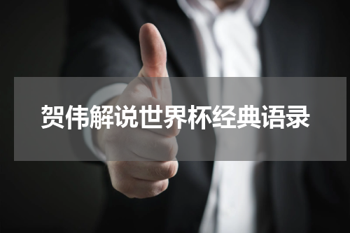 贺伟解说世界杯经典语录