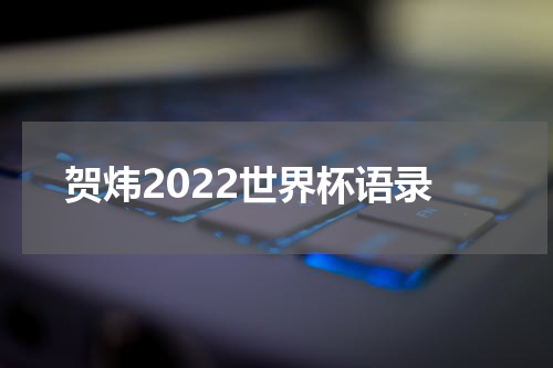 贺炜2022世界杯语录