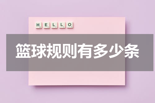 篮球规则有多少条