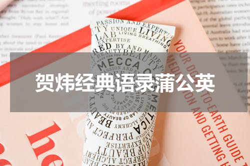 贺炜经典语录蒲公英