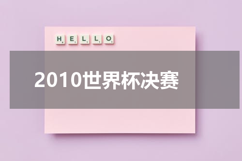 2010世界杯决赛